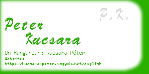 peter kucsara business card